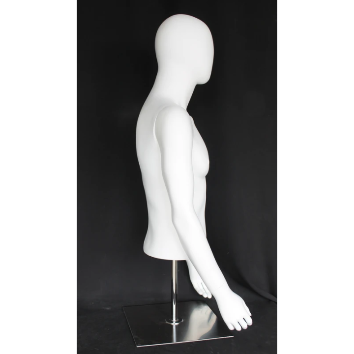 USED 4 ft H Egg Head Male Torso mannequin with Arms Metal Base MT66E-WM