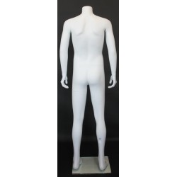 5 ft 1in Headless Male Mannequin Small Size Matte White CBH20-WT