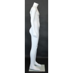 5 ft 1in Headless Male Mannequin Small Size Matte White CBH20-WT