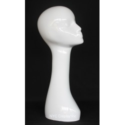 19 in Glossy White Abstract Face Head Mannequin MH51-GW