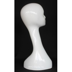 19 in Glossy White Abstract Face Head Mannequin MH51-GW