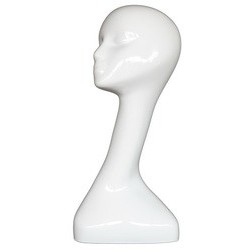 19 in Glossy White Abstract Face Head Mannequin MH51-GW