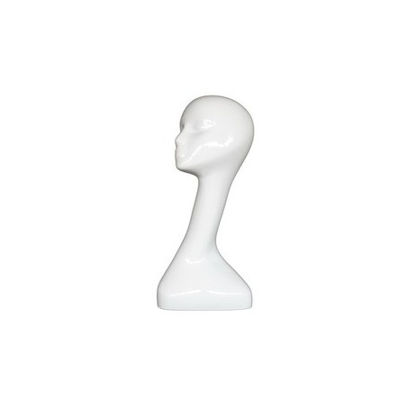 19 in Glossy White Abstract Face Head Mannequin MH51-GW