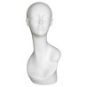 19 in Matte White Abstract Face Female Head Mannequin MH1-WT