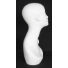 19 in Matte White Abstract Face Female Head Mannequin MH1-WT