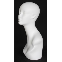 19 in Matte White Abstract Face Female Head Mannequin MH1-WT