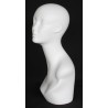 19 in Matte White Abstract Face Female Head Mannequin MH1-WT