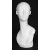 19 in Matte White Abstract Face Female Head Mannequin MH1-WT