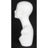 19 in Matte White Abstract Face Female Head Mannequin MH1-WT