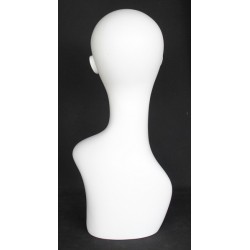 19 in Matte White Abstract Face Female Head Mannequin MH1-WT