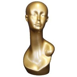 19 in Golden Colored Abstract Face Female Head Mannequin MH1-GD