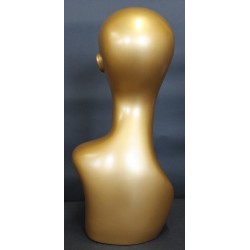 19 in Golden Colored Abstract Face Female Head Mannequin MH1-GD