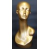 19 in Golden Colored Abstract Face Female Head Mannequin MH1-GD