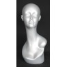 19 in Matte Silver Abstract Face Female Head Mannequin MH1-ST