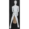 Female Sitting Mannequin with Featured Face in Matte white  SFW42-WT