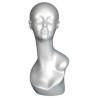 19 in Matte Silver Abstract Face Female Head Mannequin MH1-ST