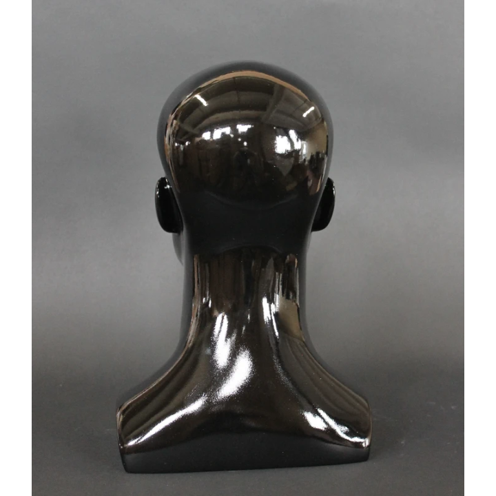 USED-14 in H Glossy Black Abstract Face Male Head Mannequin MH8-HB