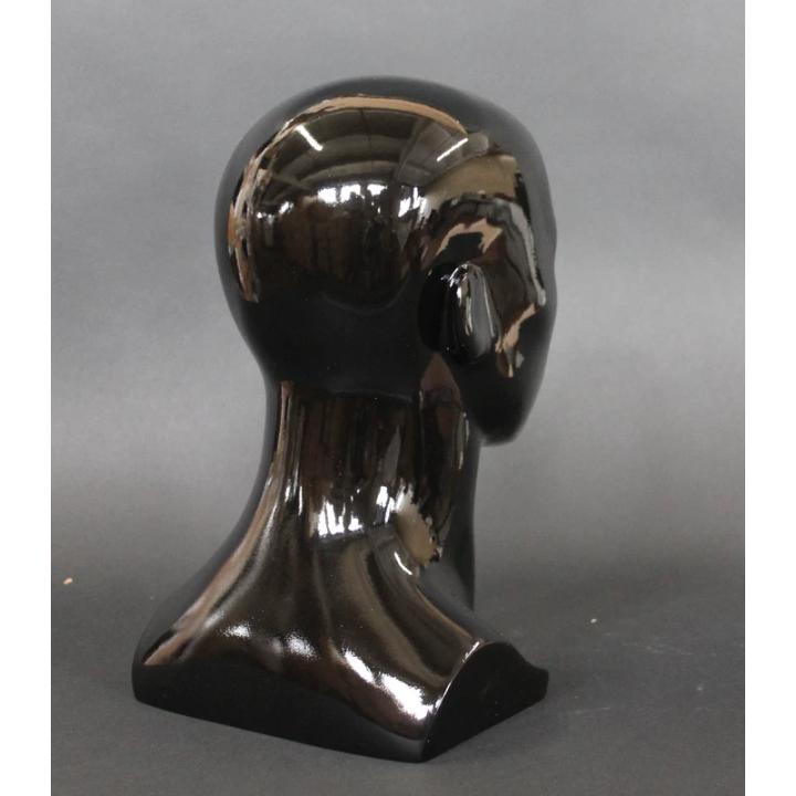 USED-14 in H Glossy Black Abstract Face Male Head Mannequin MH8-HB