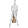 Female Sitting Mannequin with Featured Face in Matte white  SFW42-WT