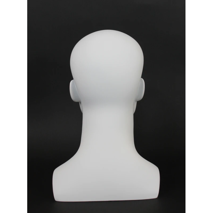USED 14 in H Matte White Abstract Face Male Head Mannequin MH8-WT