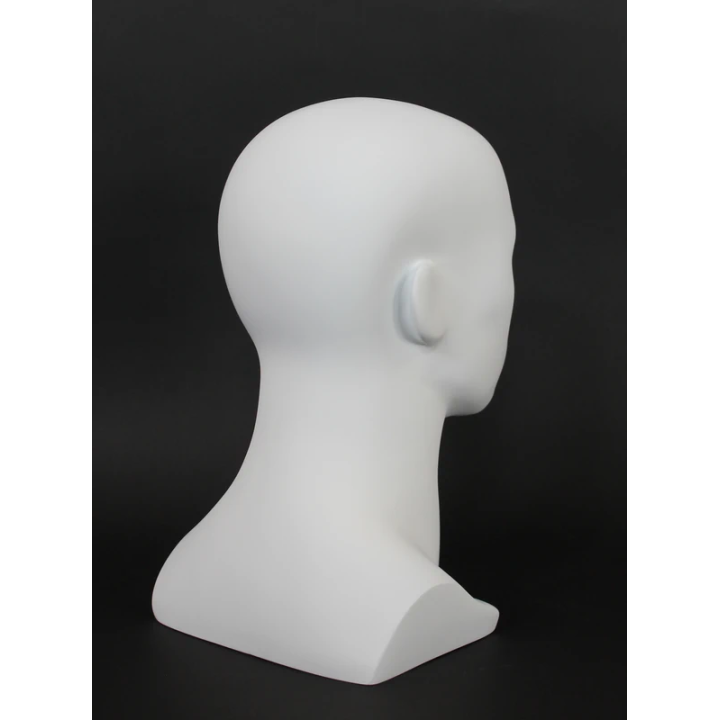 USED 14 in H Matte White Abstract Face Male Head Mannequin MH8-WT