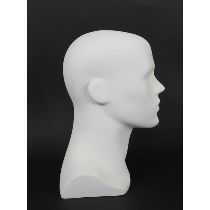 USED 14 in H Matte White Abstract Face Male Head Mannequin MH8-WT