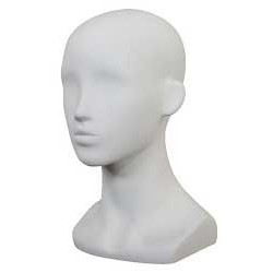 13 in Matte White Abstract Face Female Head Mannequin MH53-WT