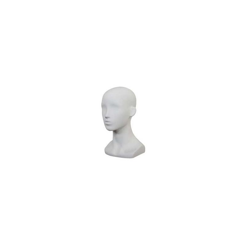 13 in Matte White Abstract Face Female Head Mannequin MH53-WT