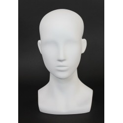 13 in Matte White Abstract Face Female Head Mannequin MH53-WT