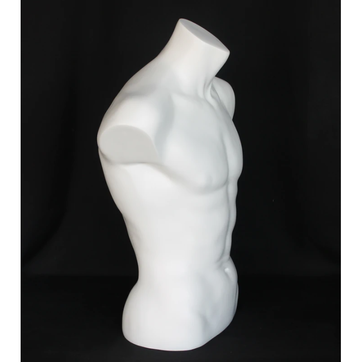 used 27 in H Full Round Male Torso Display Form mannequin  MT15-WT