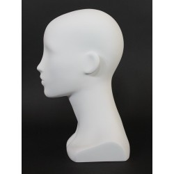 13 in Matte White Abstract Face Female Head Mannequin MH53-WT