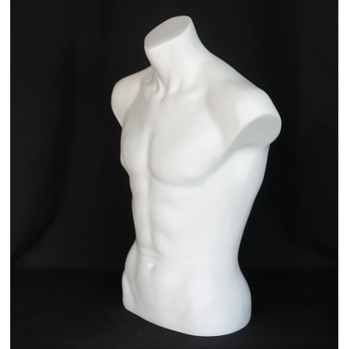 used 27 in H Full Round Male Torso Display Form mannequin  MT15-WT