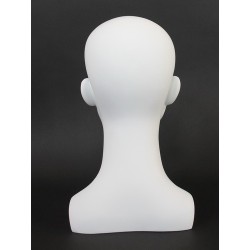 13 in Matte White Abstract Face Female Head Mannequin MH53-WT