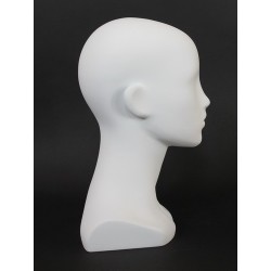 13 in Matte White Abstract Face Female Head Mannequin MH53-WT