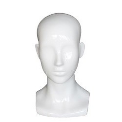 13 in H Glossy White Abstract Face Female Head Mannequin MH53-WT