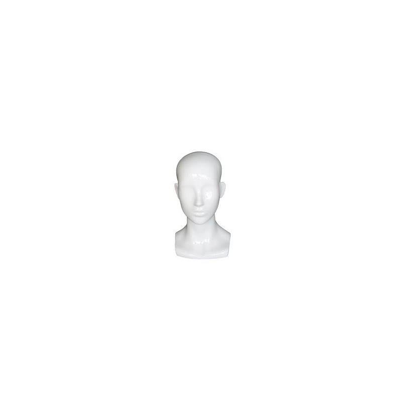 13 in H Glossy White Abstract Face Female Head Mannequin MH53-WT