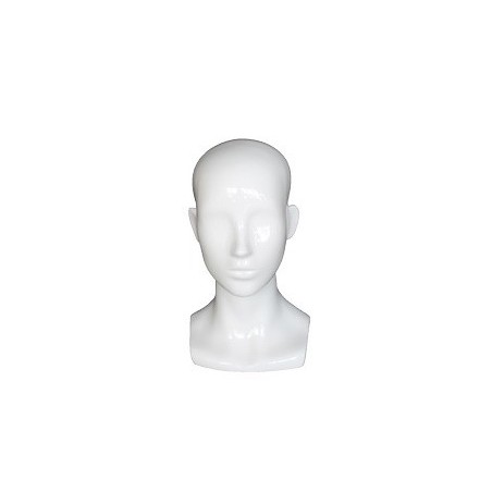 13 in H Glossy White Abstract Face Female Head Mannequin MH53-WT