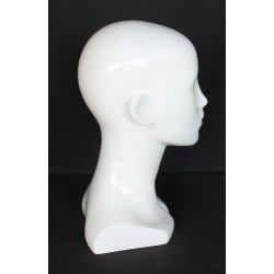 13 in H Glossy White Abstract Face Female Head Mannequin MH53-WT