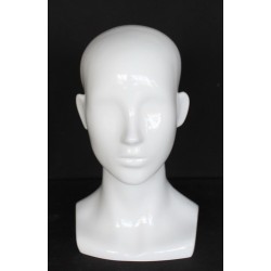 13 in H Glossy White Abstract Face Female Head Mannequin MH53-WT