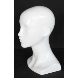 13 in H Glossy White Abstract Face Female Head Mannequin MH53-WT