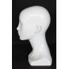 13 in H Glossy White Abstract Face Female Head Mannequin MH53-WT