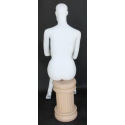 Female Sitting Mannequin with Featured Face in Matte white  SFW42-WT