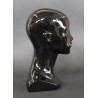 13 in H Glossy Black Abstract Face Female Head Mannequin MH53-WT