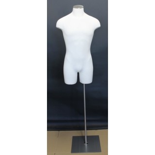 USED Size L White Male 3Q Body form mannequin Metal Neck Base MDF4-WM
