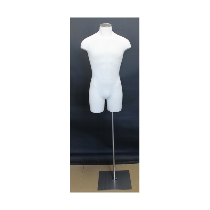 USED Size L White Male 3Q Body form mannequin Metal Neck Base MDF4-WM