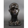 13 in H Glossy Black Abstract Face Female Head Mannequin MH53-WT