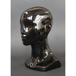 13 in H Glossy Black Abstract Face Female Head Mannequin MH53-WT