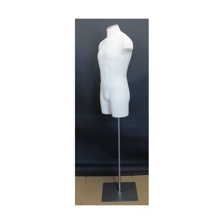 USED Size L White Male 3Q Body form mannequin Metal Neck Base MDF4-WM