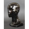 13 in H Glossy Black Abstract Face Female Head Mannequin MH53-WT