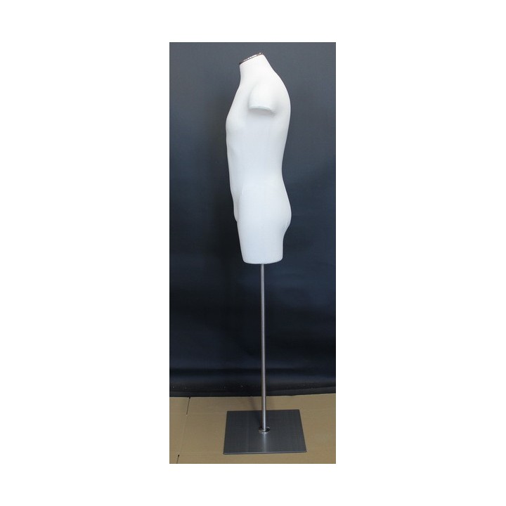 USED Size L White Male 3Q Body form mannequin Metal Neck Base MDF4-WM